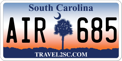 SC license plate AIR685