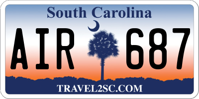 SC license plate AIR687