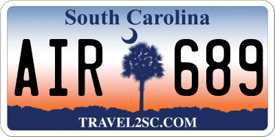 SC license plate AIR689