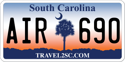 SC license plate AIR690