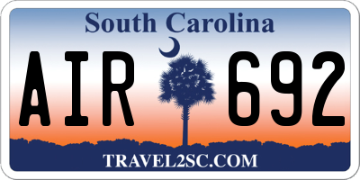 SC license plate AIR692