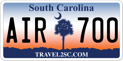 SC license plate AIR700