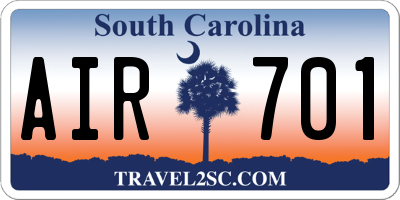 SC license plate AIR701