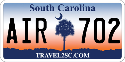 SC license plate AIR702
