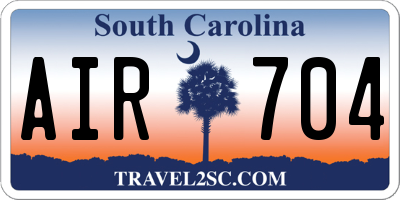 SC license plate AIR704