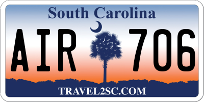 SC license plate AIR706