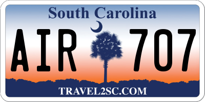 SC license plate AIR707