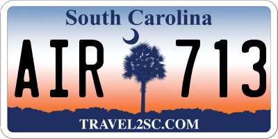 SC license plate AIR713