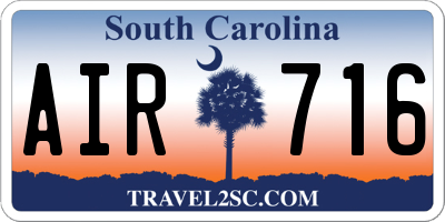 SC license plate AIR716
