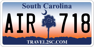 SC license plate AIR718