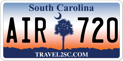 SC license plate AIR720