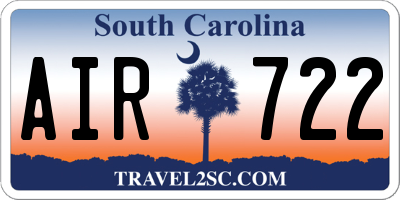 SC license plate AIR722