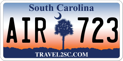 SC license plate AIR723