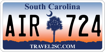 SC license plate AIR724