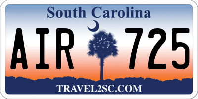 SC license plate AIR725