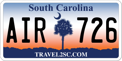 SC license plate AIR726