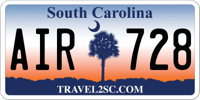 SC license plate AIR728