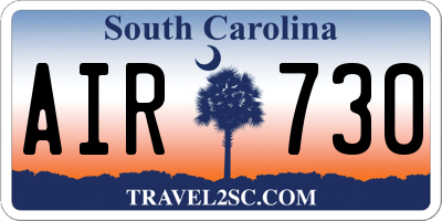 SC license plate AIR730