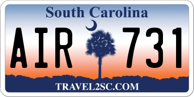SC license plate AIR731