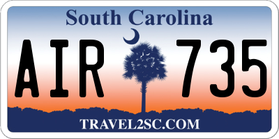 SC license plate AIR735