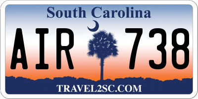 SC license plate AIR738