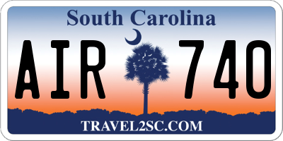 SC license plate AIR740