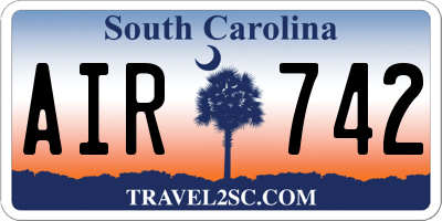 SC license plate AIR742