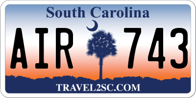 SC license plate AIR743