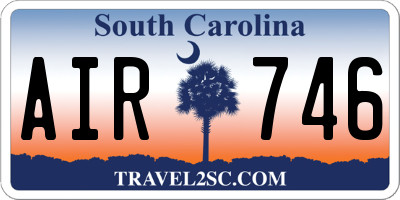SC license plate AIR746