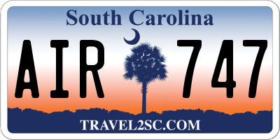 SC license plate AIR747