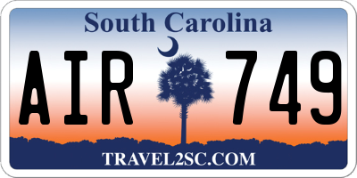 SC license plate AIR749