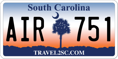 SC license plate AIR751