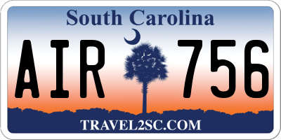 SC license plate AIR756