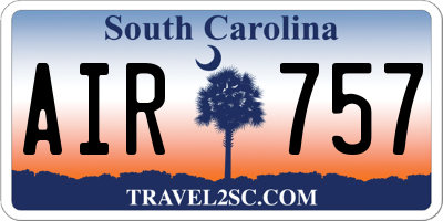 SC license plate AIR757