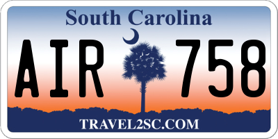 SC license plate AIR758