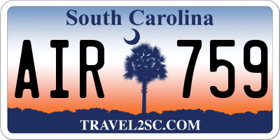 SC license plate AIR759