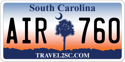 SC license plate AIR760