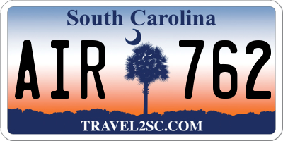 SC license plate AIR762