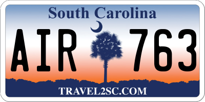 SC license plate AIR763