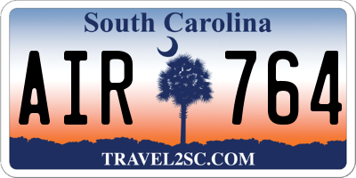 SC license plate AIR764