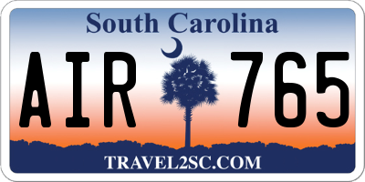 SC license plate AIR765