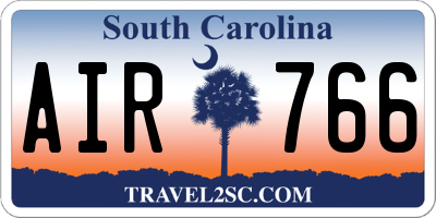 SC license plate AIR766