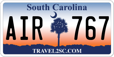 SC license plate AIR767
