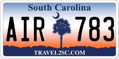 SC license plate AIR783
