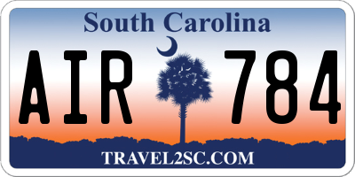 SC license plate AIR784