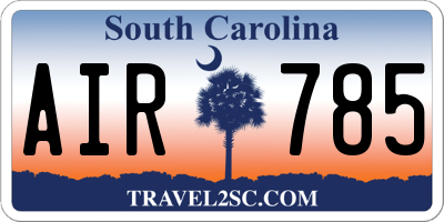 SC license plate AIR785