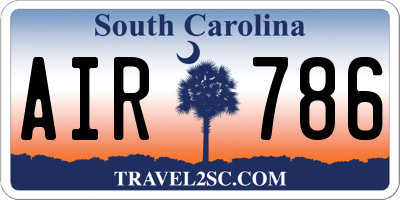 SC license plate AIR786