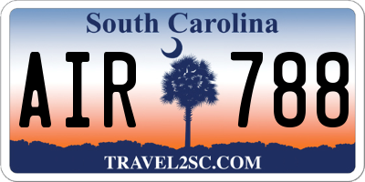 SC license plate AIR788