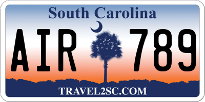 SC license plate AIR789