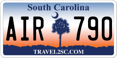 SC license plate AIR790